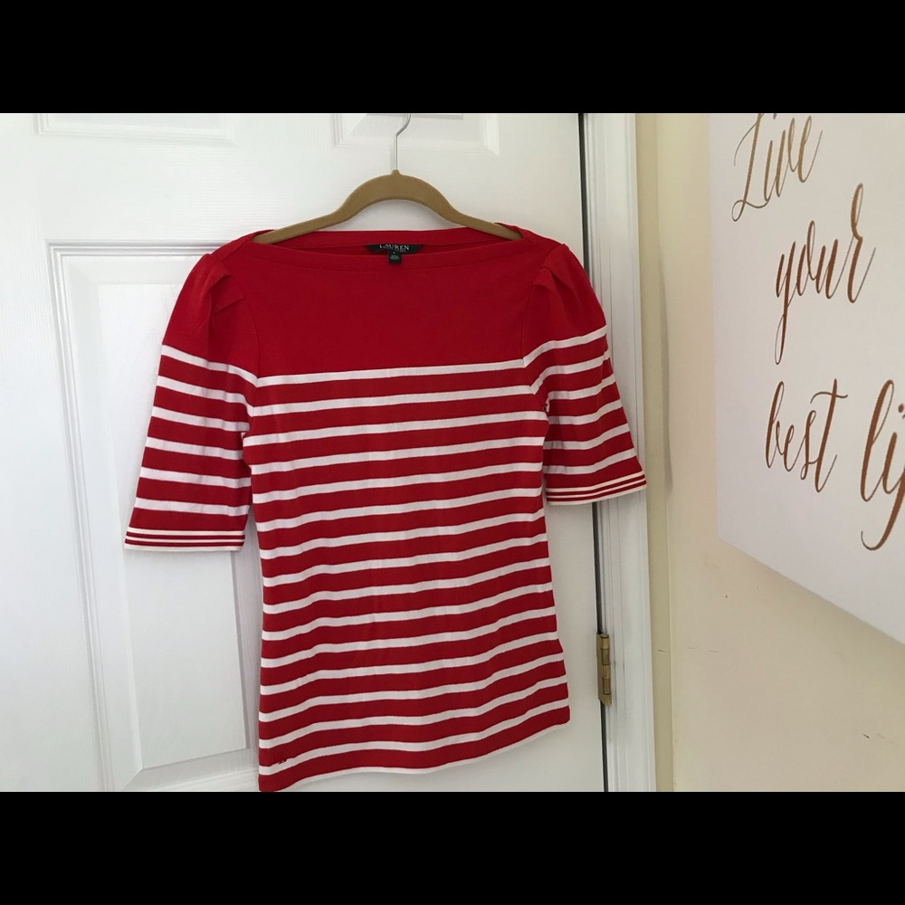 Lauren Ralph Lauren Striped Boatneck Top